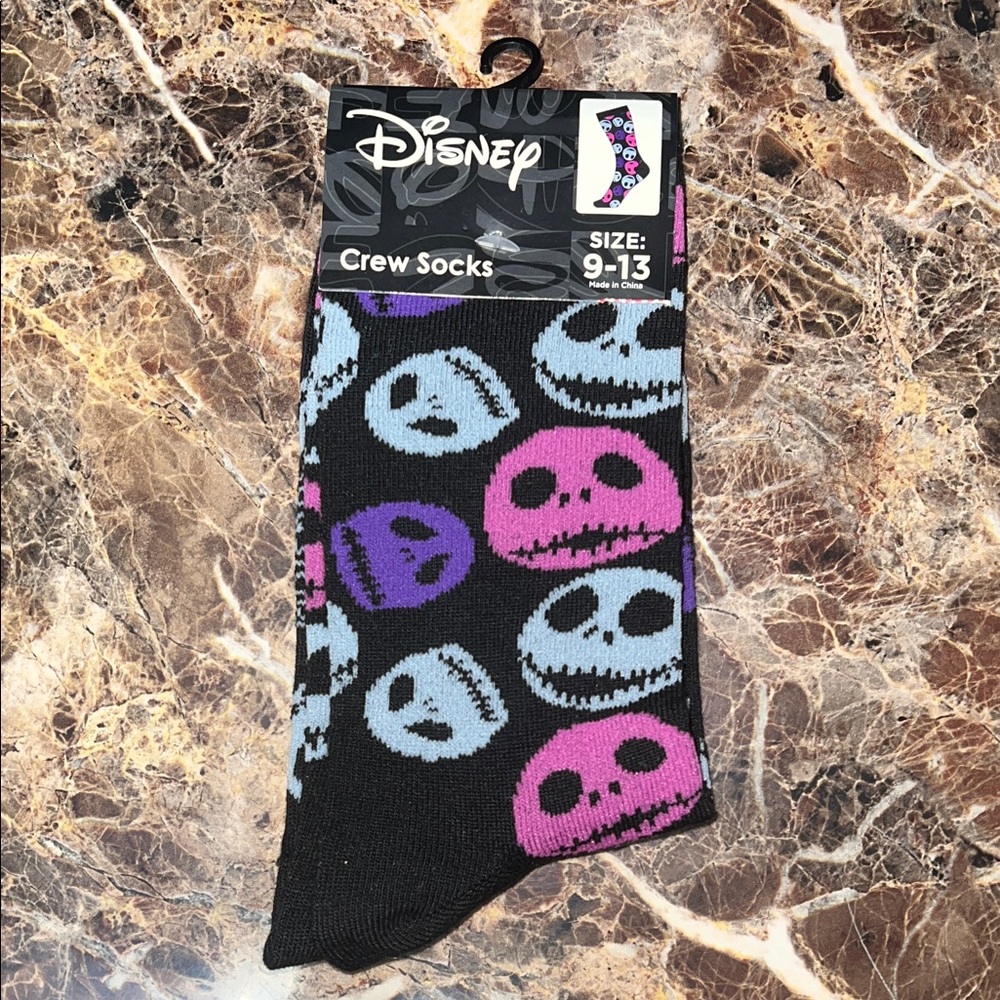 Disney Nightmare Before Christmas Jack Skellington Crew Socks NWT